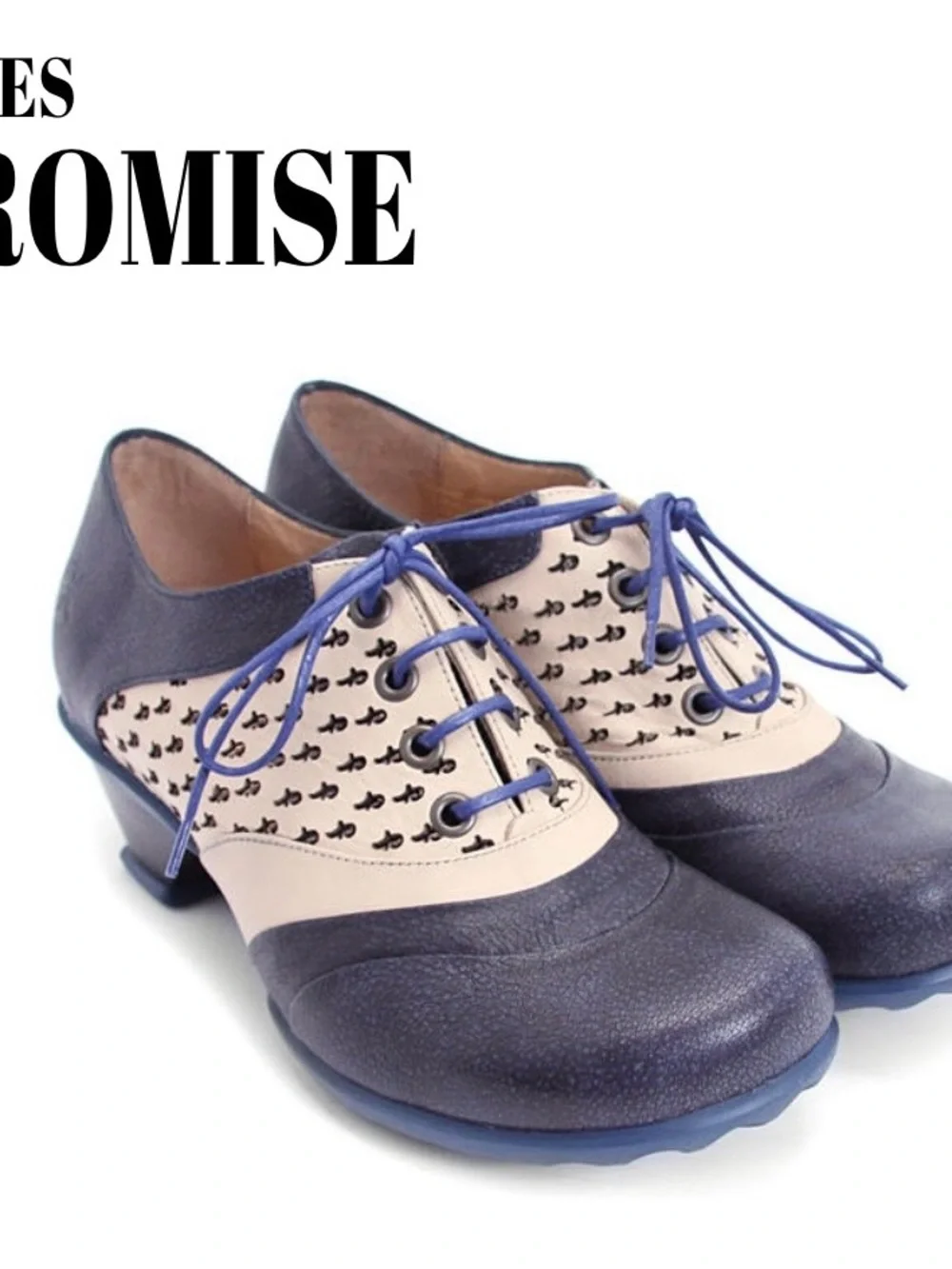 John Fluevog Hopes Promise Blue Cream Size 8 Coquette - Picture 2 of 15